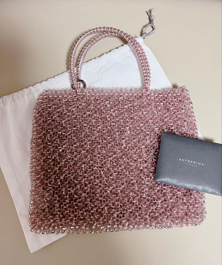 週末お値下げ♡スタンダードスクエア ミディアム(Dリング付き)フラミンゴシルバー