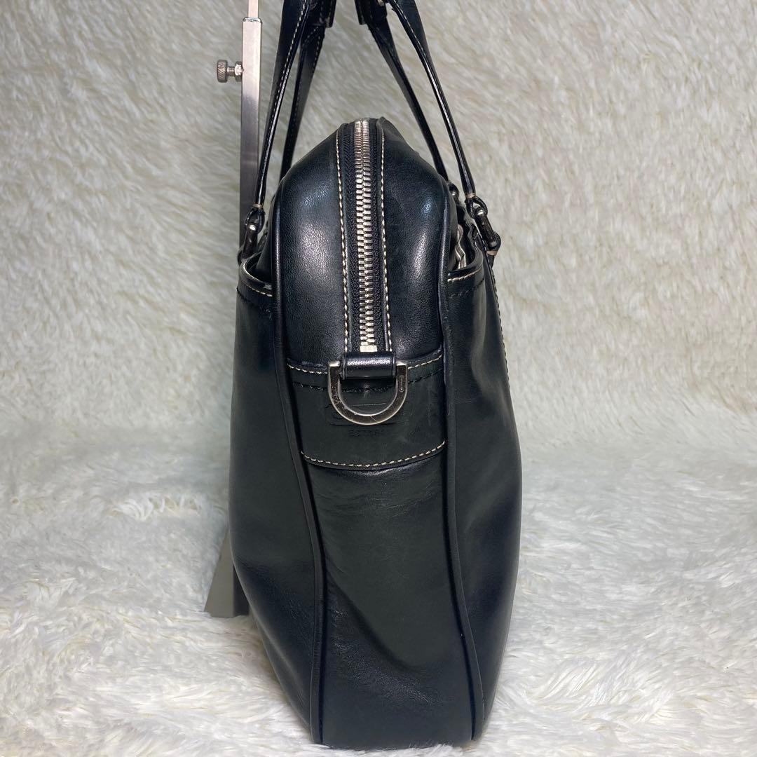 コーチ 2way ブラック レザー ビジネスバッグ 肩掛け斜め掛け F70021