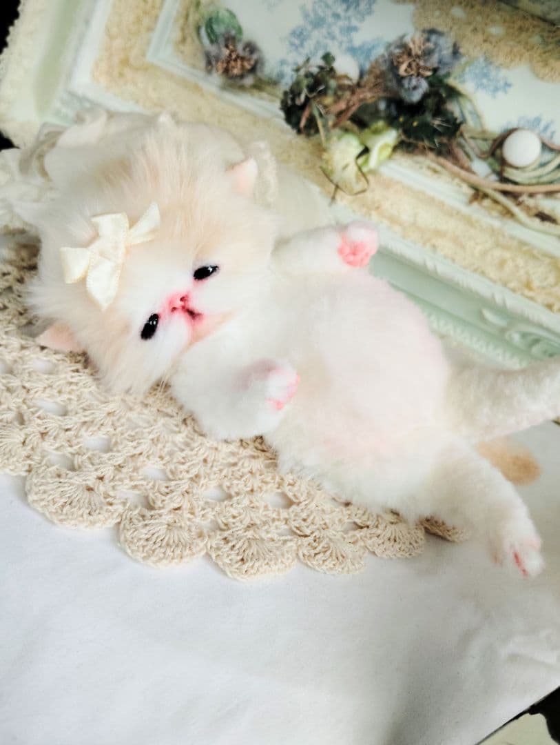 子猫ベビー♡お腹ぽっこりちゃん♡アートドール♡ぬいぐるみ♡