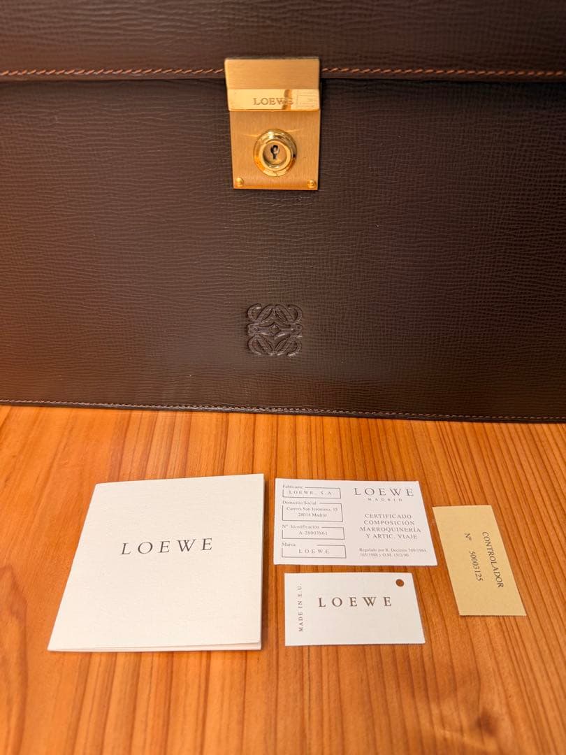 【極美品】LOEWE ロエベ アナグラム ビジネスバッグ ブリーフケースブラウン