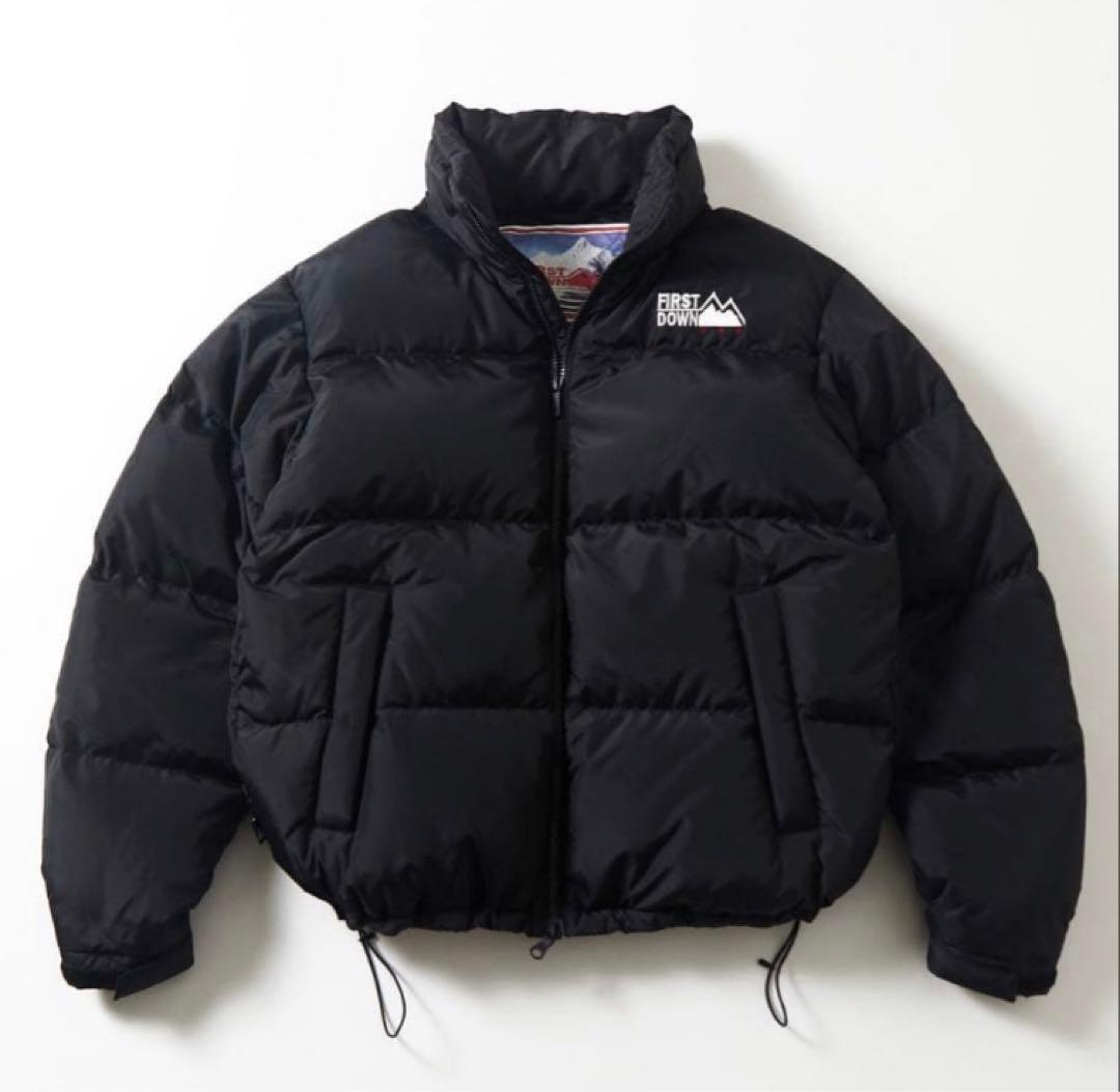 プ*飯様 FIRST DOWN ファーストダウン　ダウンジャケット　ブラック　S