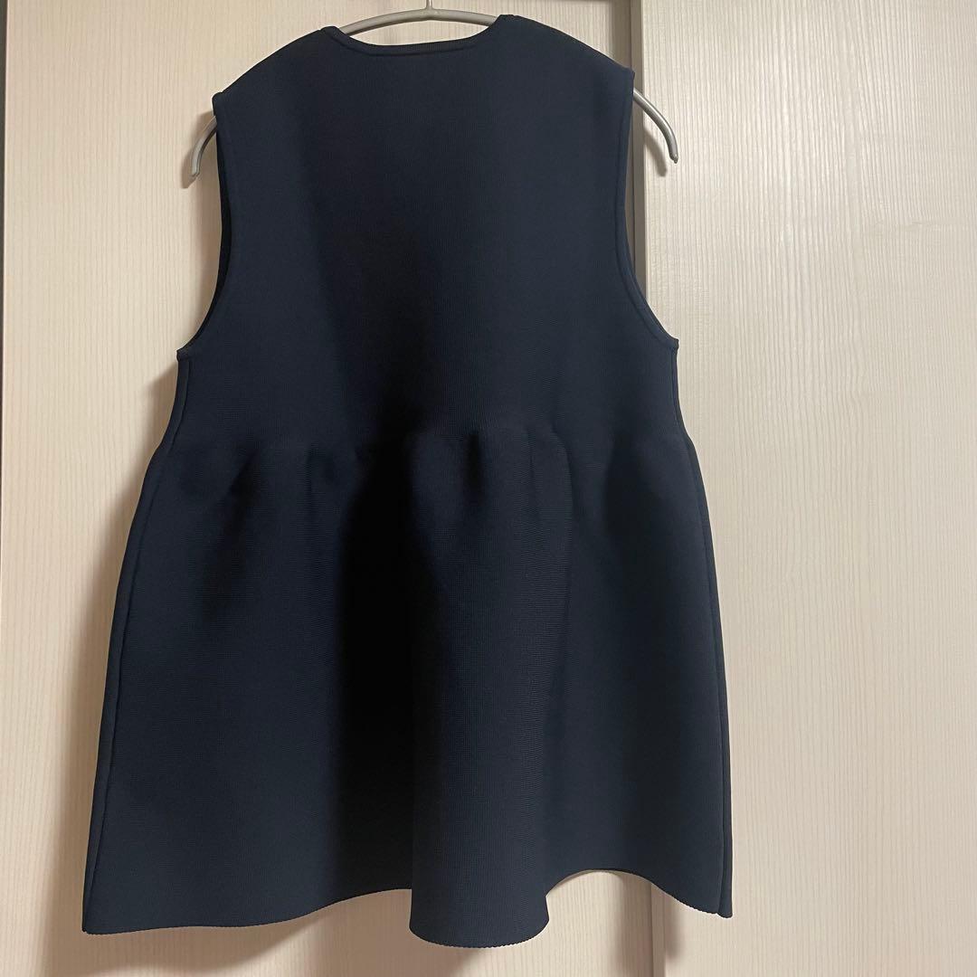 UNITED ARROWS ネイビー フリル ノースリーブベスト