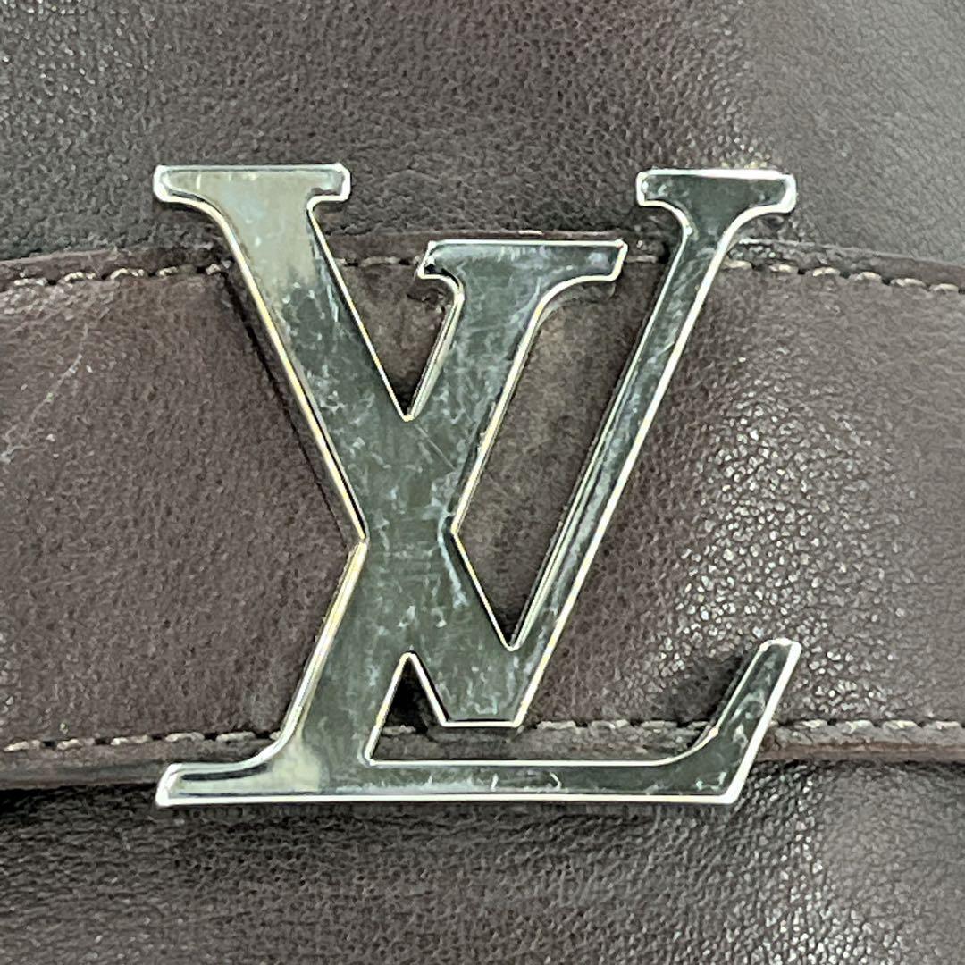 ルイヴィトン　ロングブーツ　LVロゴ金具　ベルトデザイン　ブラウン　レザー　36
