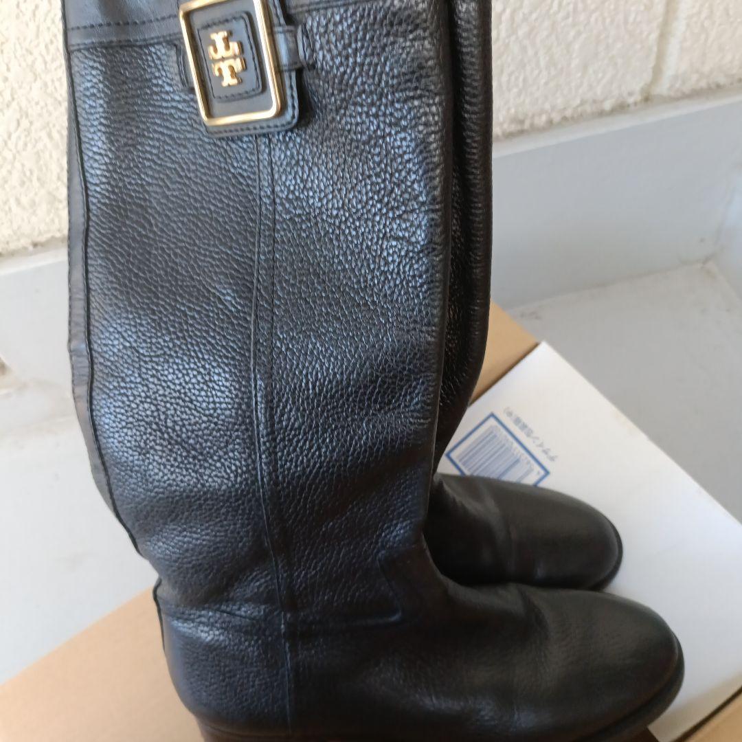 トリーバーチ　ブラック レザー ロングブーツ9M 26