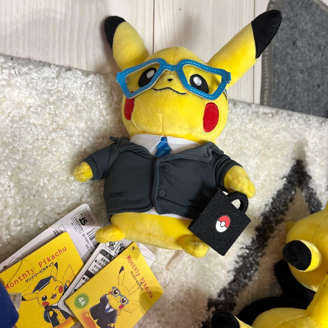 ぬいぐるみ　マンスリーピカチュウ2015、2016 9体セット