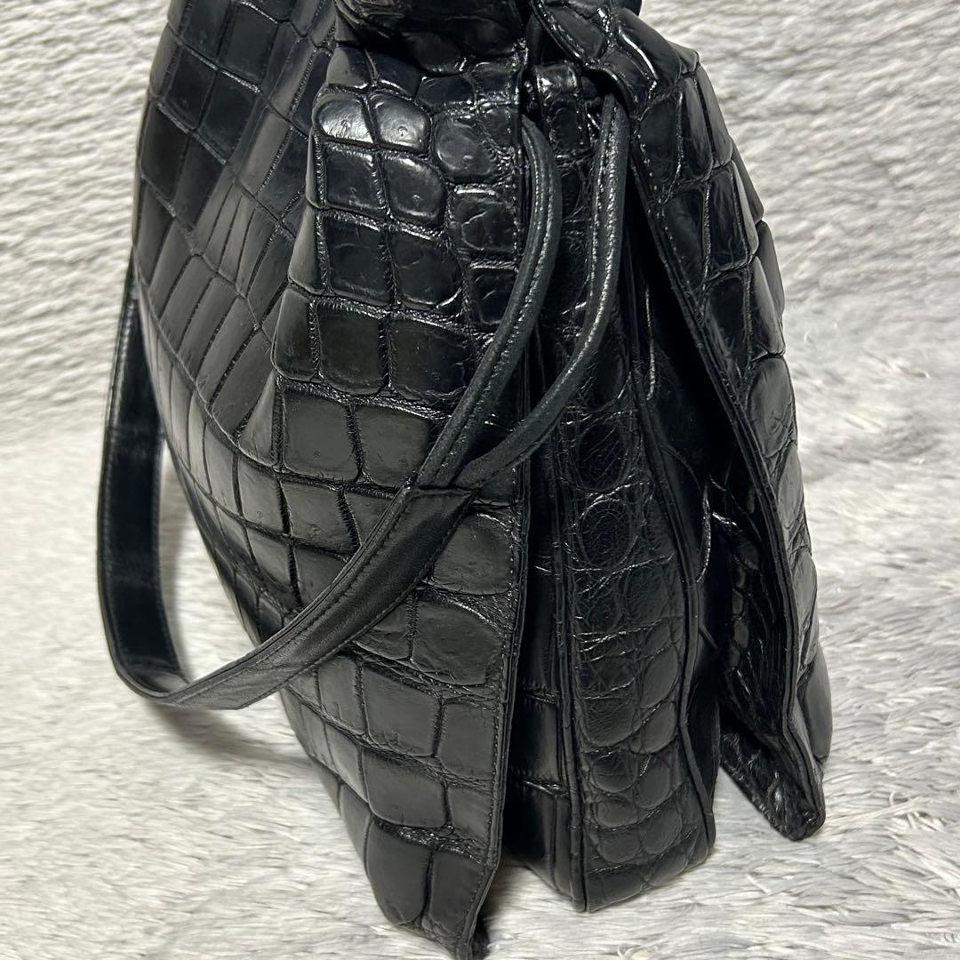 TAIRS テアーズ クロコダイル ショルダーバッグ　巾着型レザーバッグ