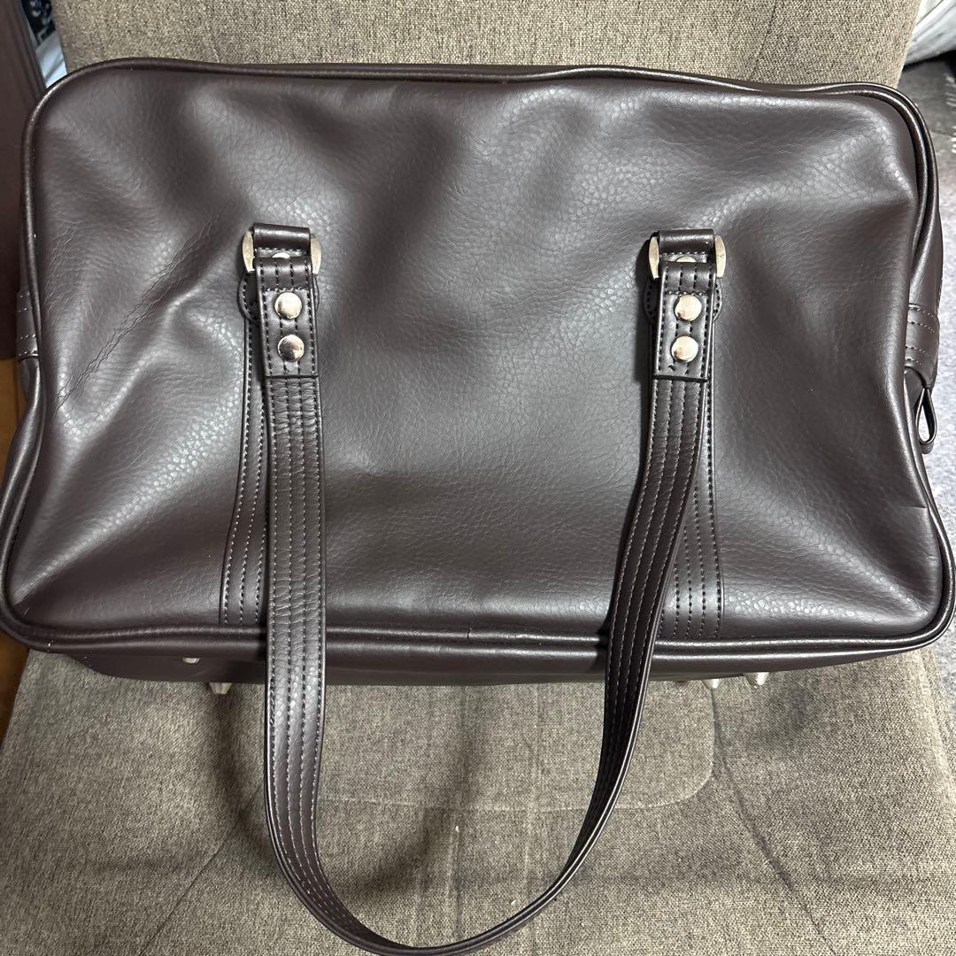 EASTBOY スクールバッグ ブラウン　 薄いピンク女神刺繍ロゴ　限定カラー