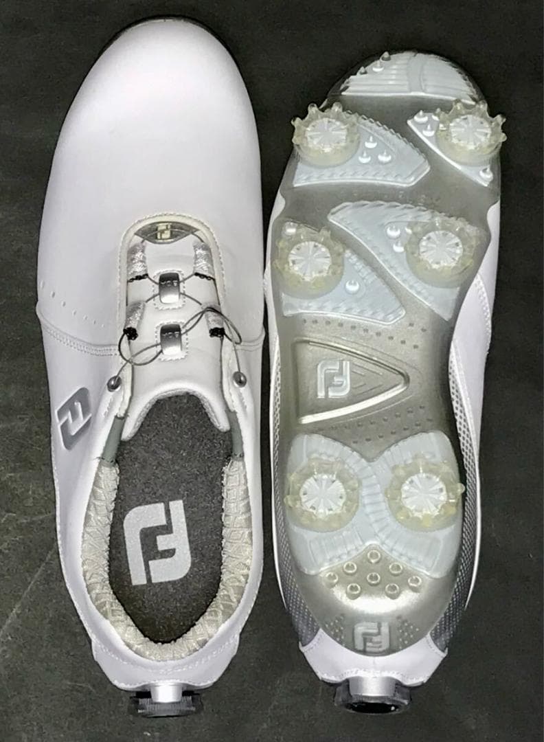 フットジョイ★ゴルフシューズ ダイヤル式 24.5 白×シルバー 99068J