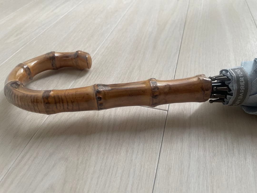 サンバリア100 長傘 Mサイズ 55cm ブルー 竹手元 日傘 サンバリア