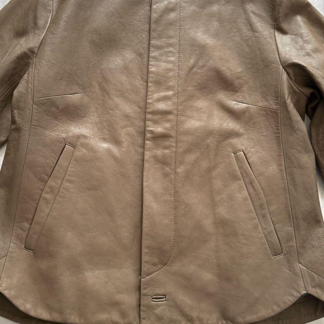 美品　パラスパレス　ラムレザー　イタリア　ノーカラー　ジャケット　3 ブルゾン