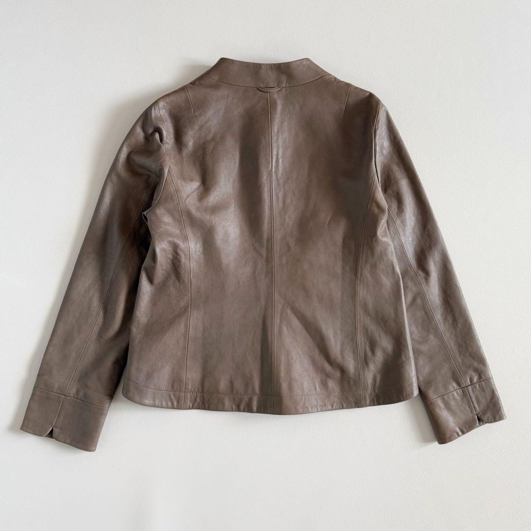 美品　パラスパレス　ラムレザー　イタリア　ノーカラー　ジャケット　3 ブルゾン