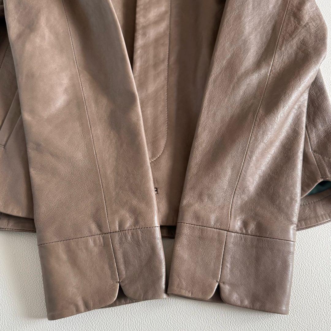 美品　パラスパレス　ラムレザー　イタリア　ノーカラー　ジャケット　3 ブルゾン