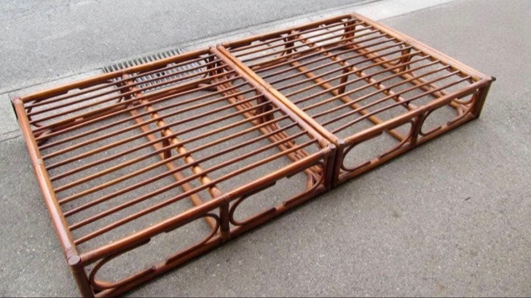 籐　ラタン　シングルベッド
