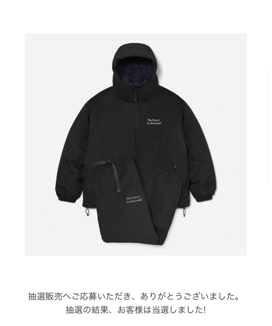 ENNOY PADDED NYLON SET UP BLACK サイズM