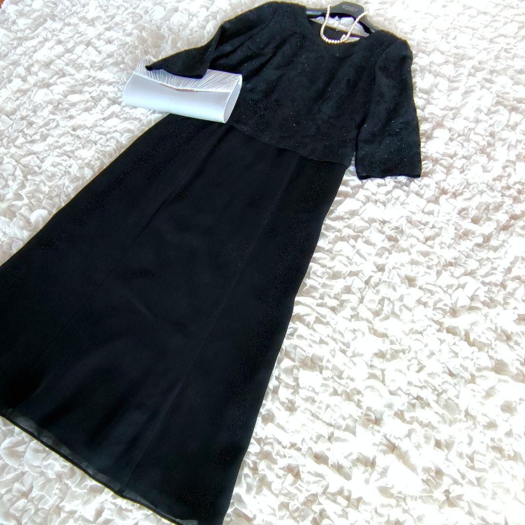 極美品　東京ソワール　13号　Rifanne　ロング丈ワンピース　レース