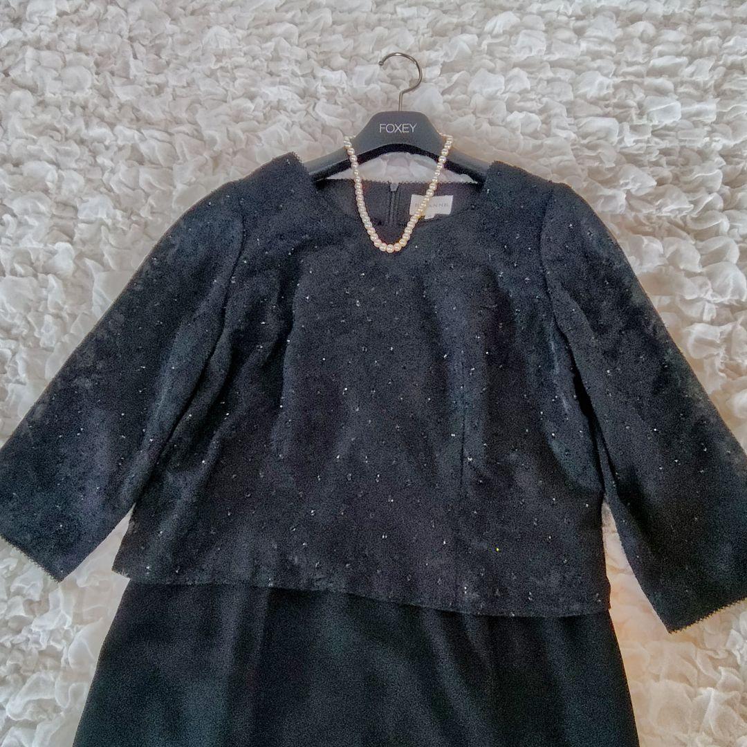 極美品　東京ソワール　13号　Rifanne　ロング丈ワンピース　レース