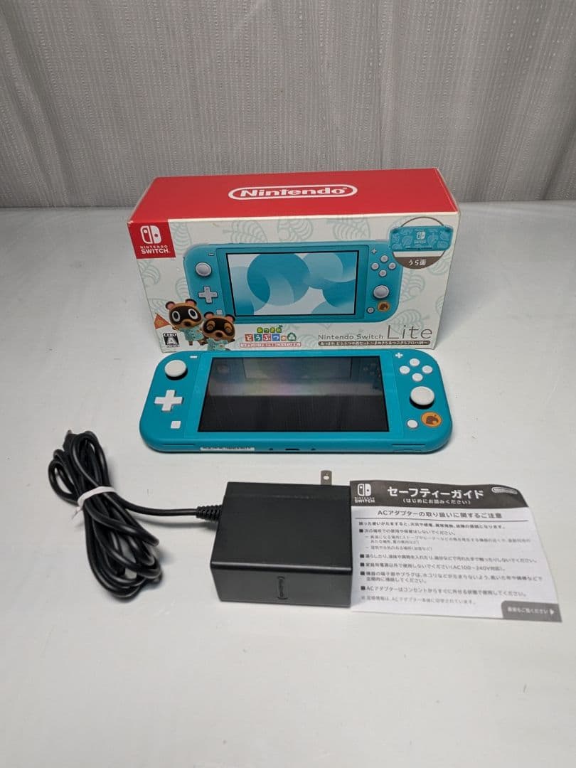 動作品 任天堂 Switch Lite まめきち＆つぶきち アロハ柄 ターコイズ