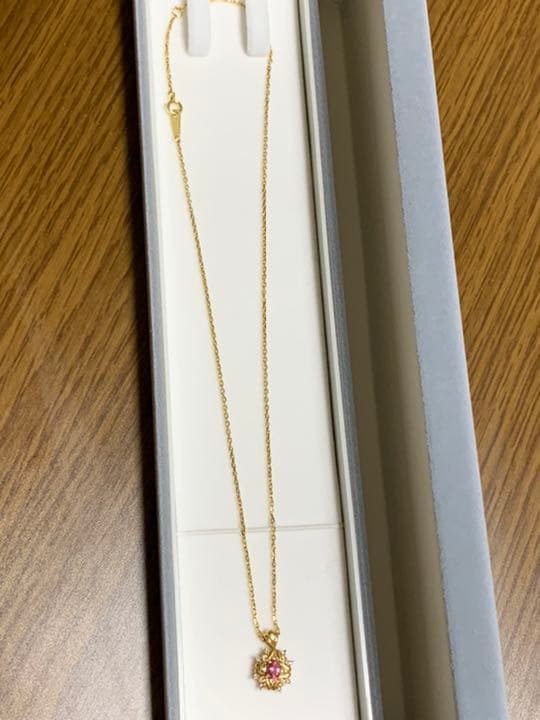 K18YG ピンクサファイアダイヤモンドネックレス