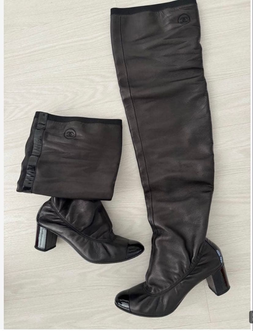 CHANEL 正規販売店購入ニーハイブーツ