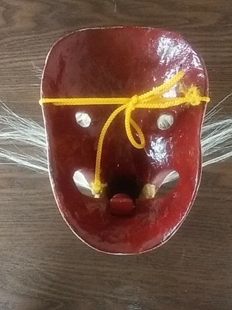 木彫り 狐面