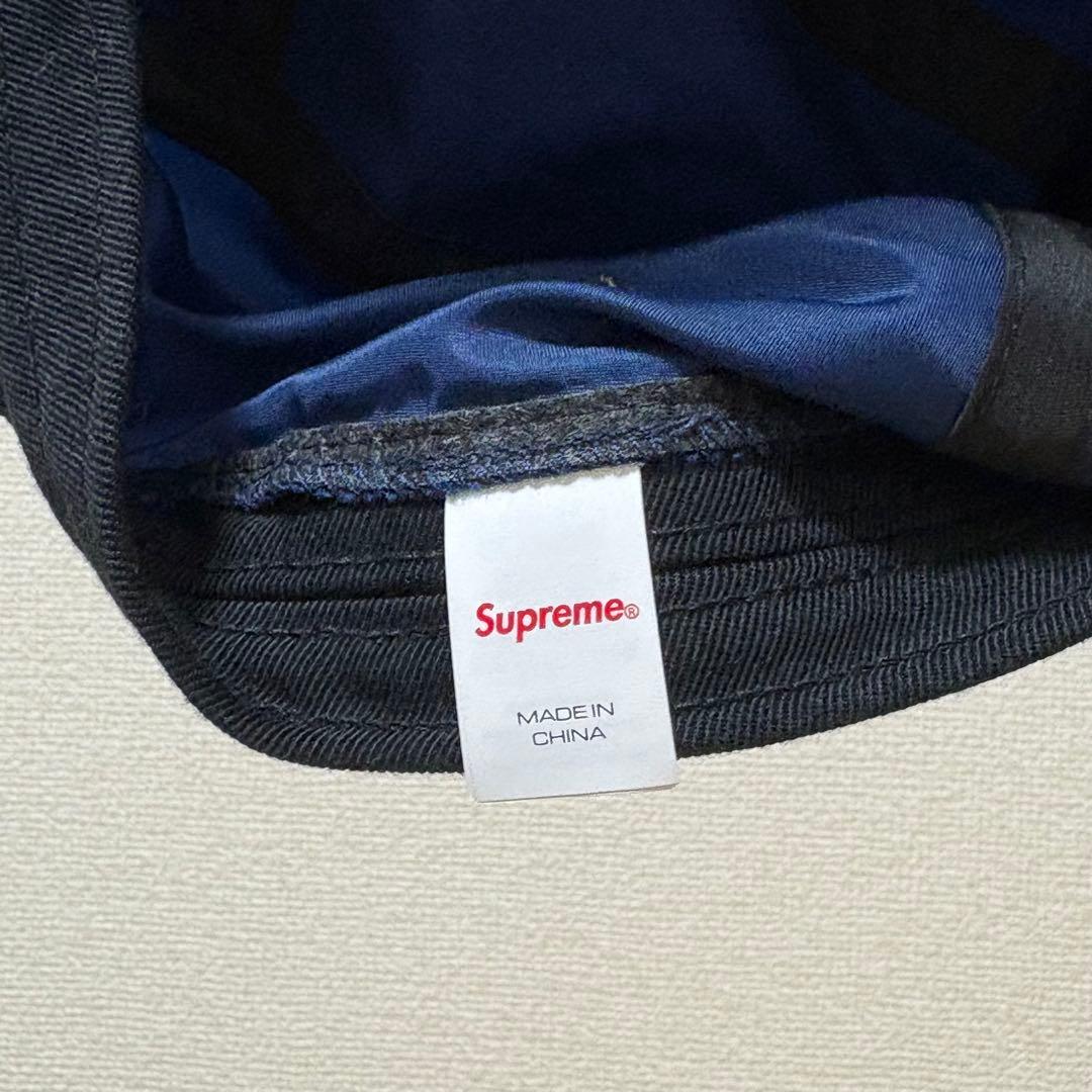 シュプリーム　格子柄　チェック柄　ジェットキャップ　キャンプキャップ　ネイビー