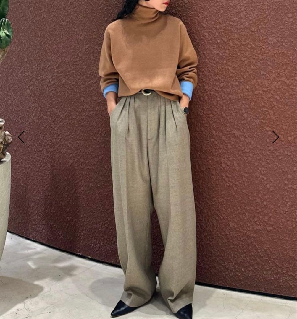 今期2025-26秋冬6（ROKU）コットンウールミラノリブタートルネックニット