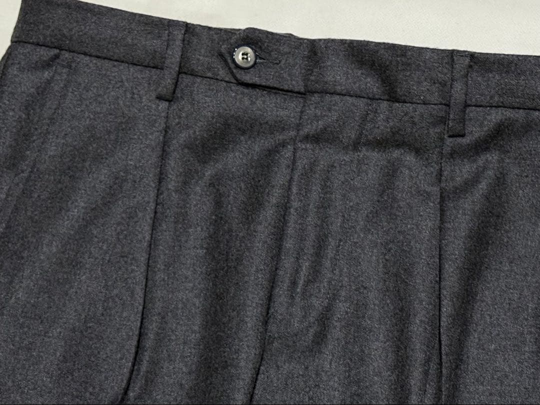 GERMANO ジェルマーノ ウールフランネル1プリーツパンツ 46