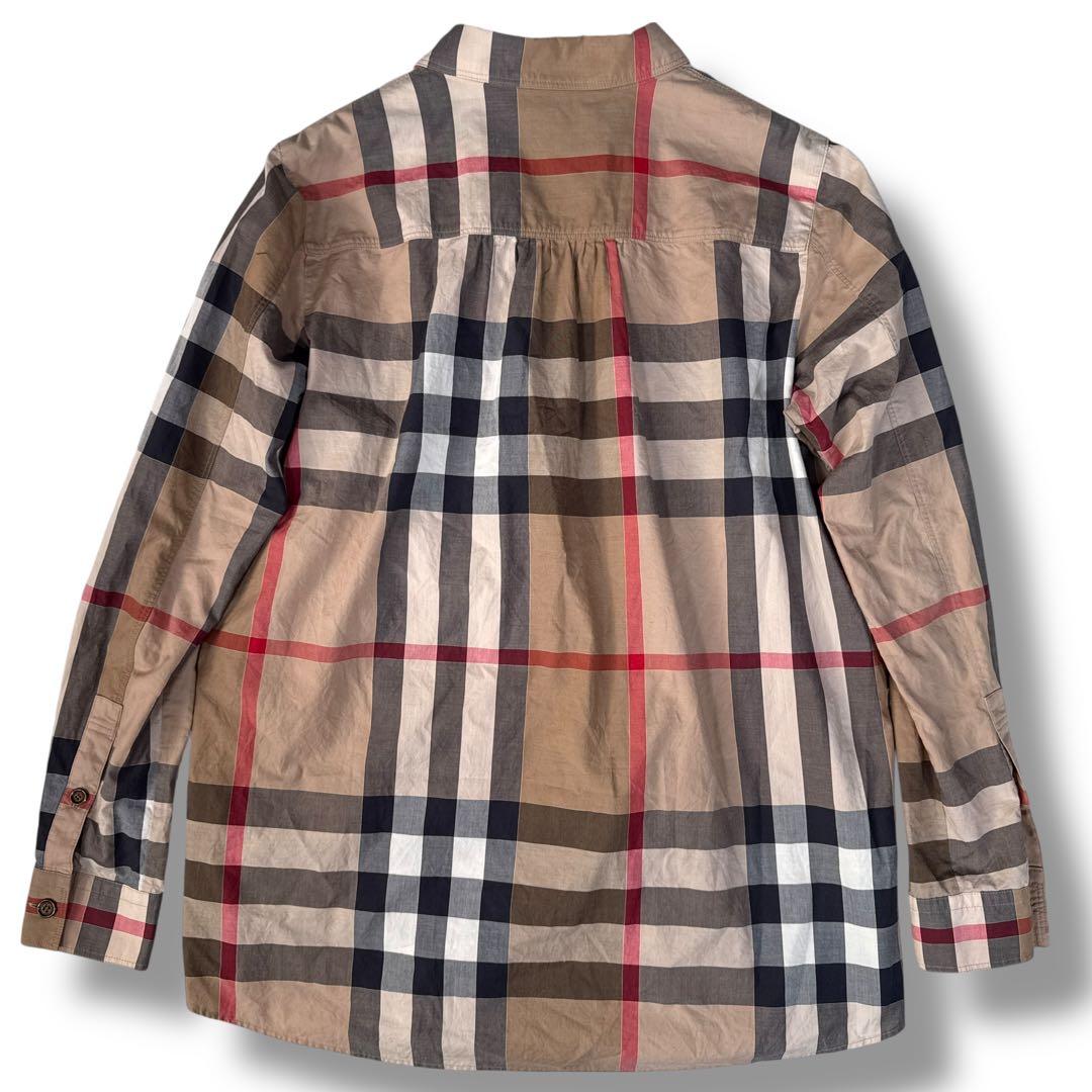 美品 バーバリーロンドン 大判メガチェック 刻印メタル金ボタン シャツ 長袖 M