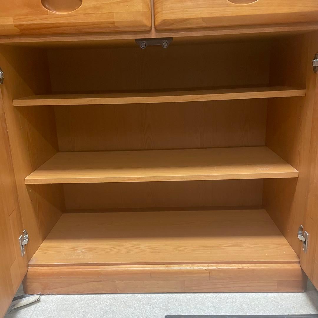 【アンティーク】20年以上前 木製食器棚 ガラス扉付き