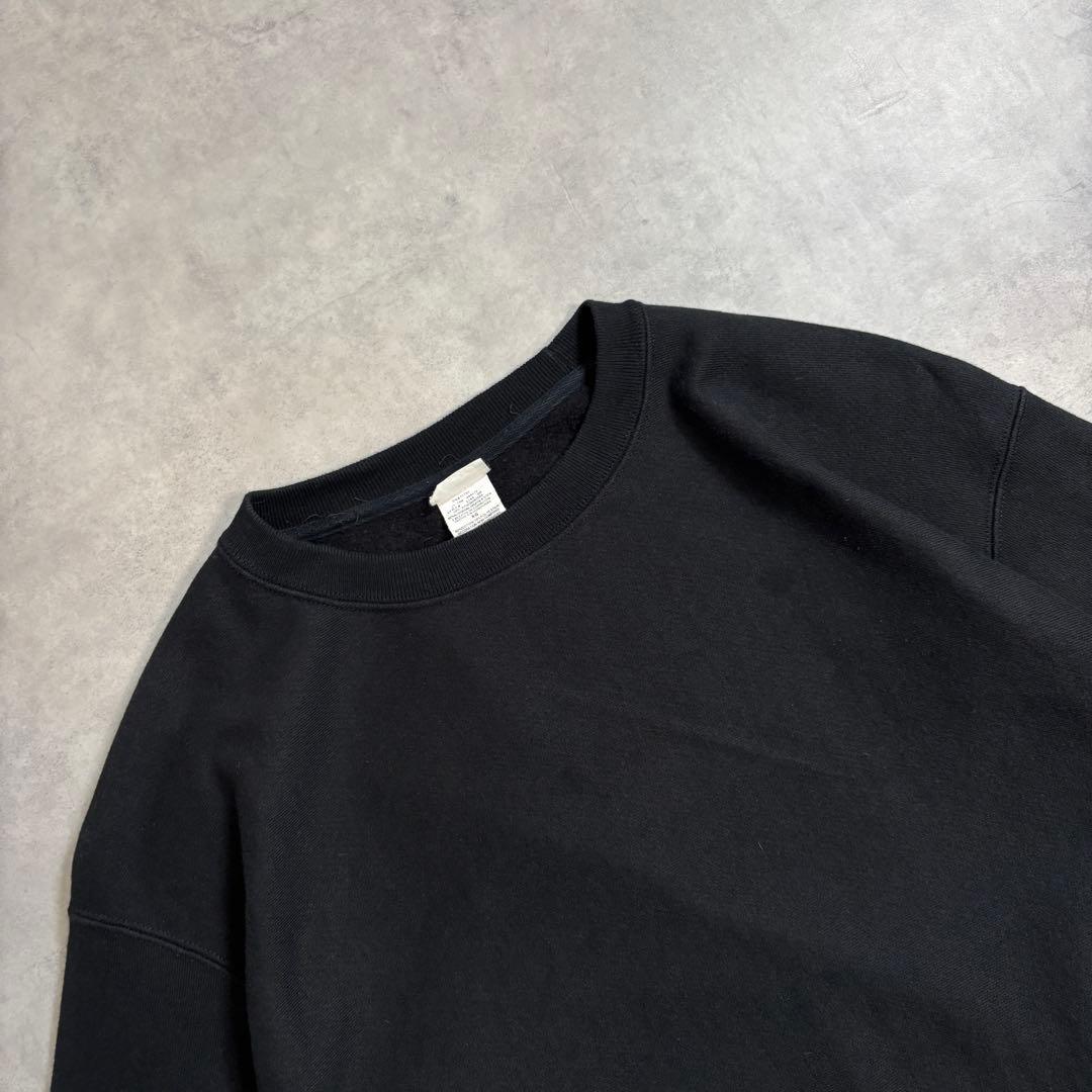 古着 00s〜 リバースウィーブ 目無し ブラック スウェット トレーナー 黒