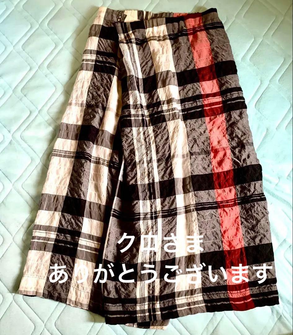 芽風　チェック柄ガウチョパンツ2枚セット！