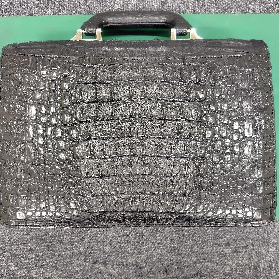 【未使用】Maturi 最高級 カイマン クロコダイル セカンドバッグ