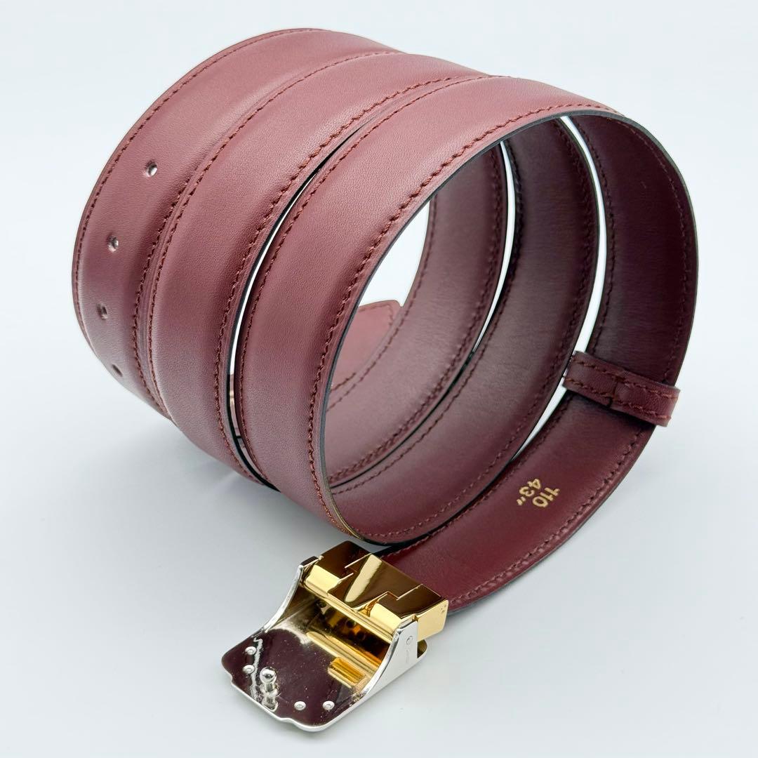 ✨未使用級✨カルティエ ベルト マストライン 本革 箱付 ゴールド金具 ボルドー