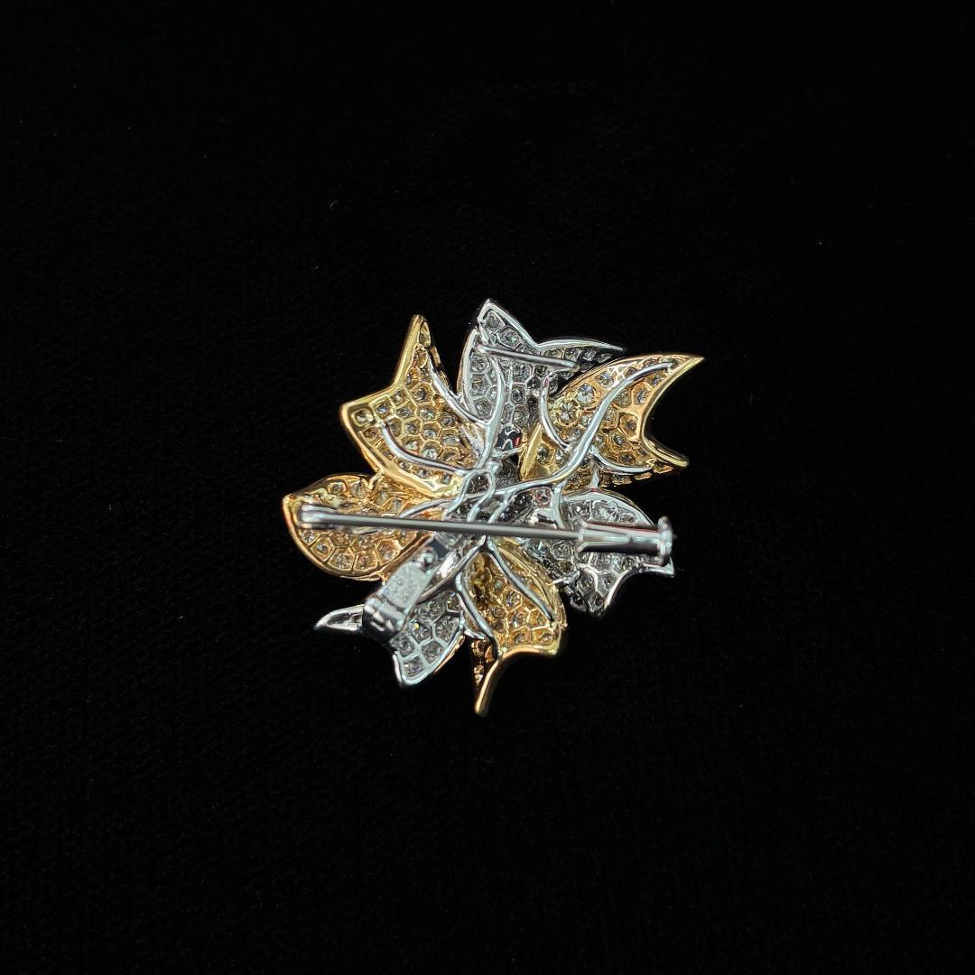 Mioya ！K18 豪華 ダイヤモンド 花びらモチーフ ブローチ
