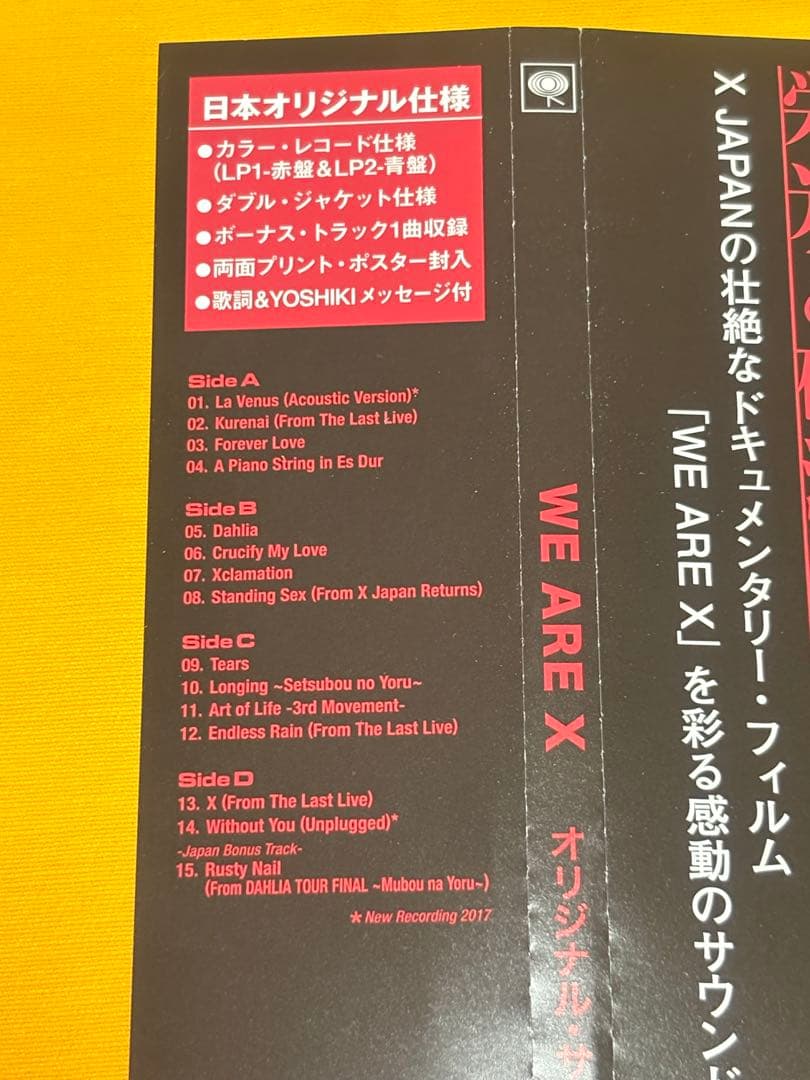 WE ARE X オリジナル・サウンドトラック　国内盤