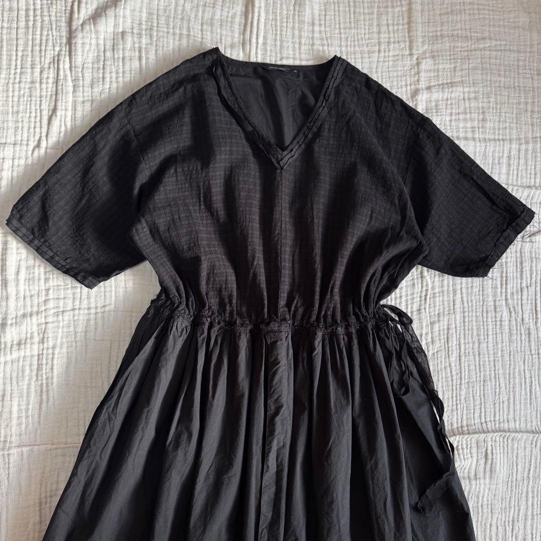 pas de calais パドカレ ブラック　花染め　ワンピース