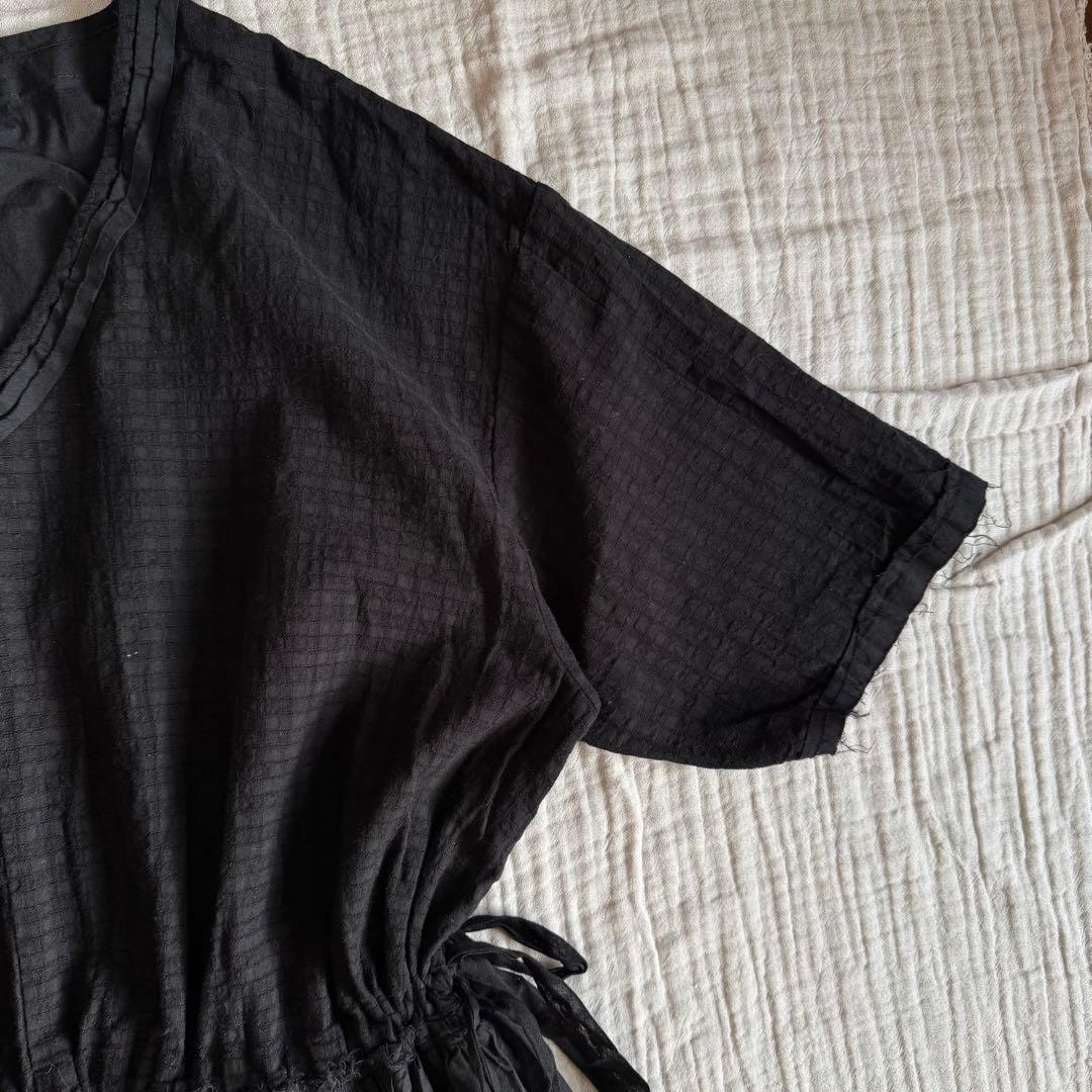 pas de calais パドカレ ブラック　花染め　ワンピース