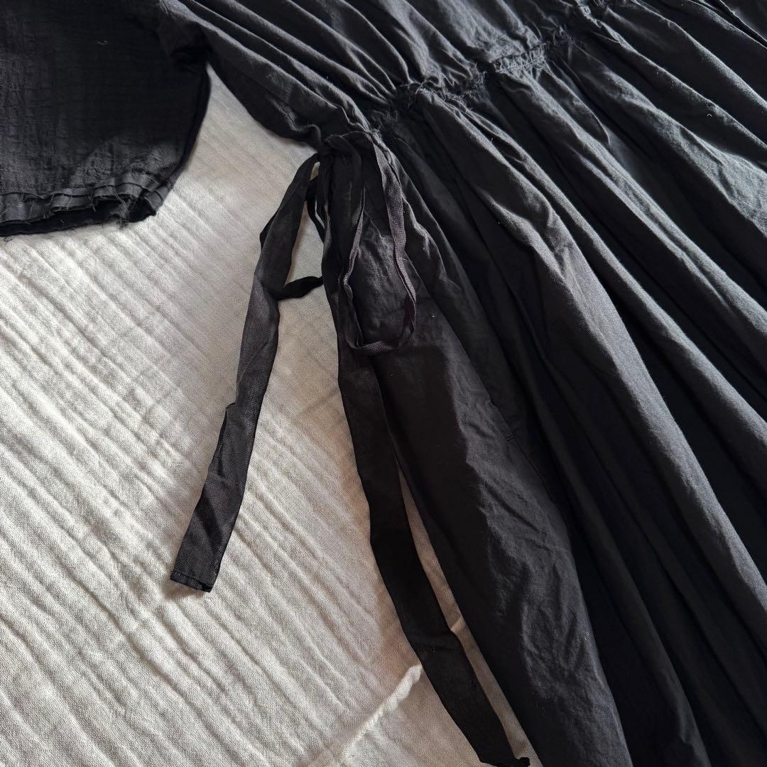 pas de calais パドカレ ブラック　花染め　ワンピース