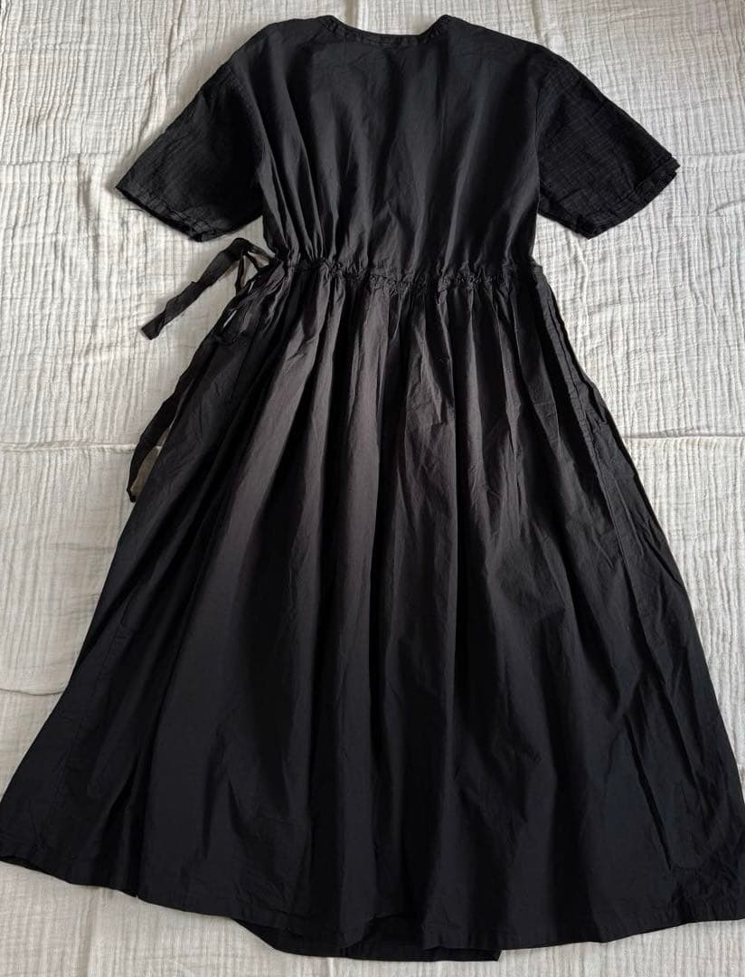 pas de calais パドカレ ブラック　花染め　ワンピース