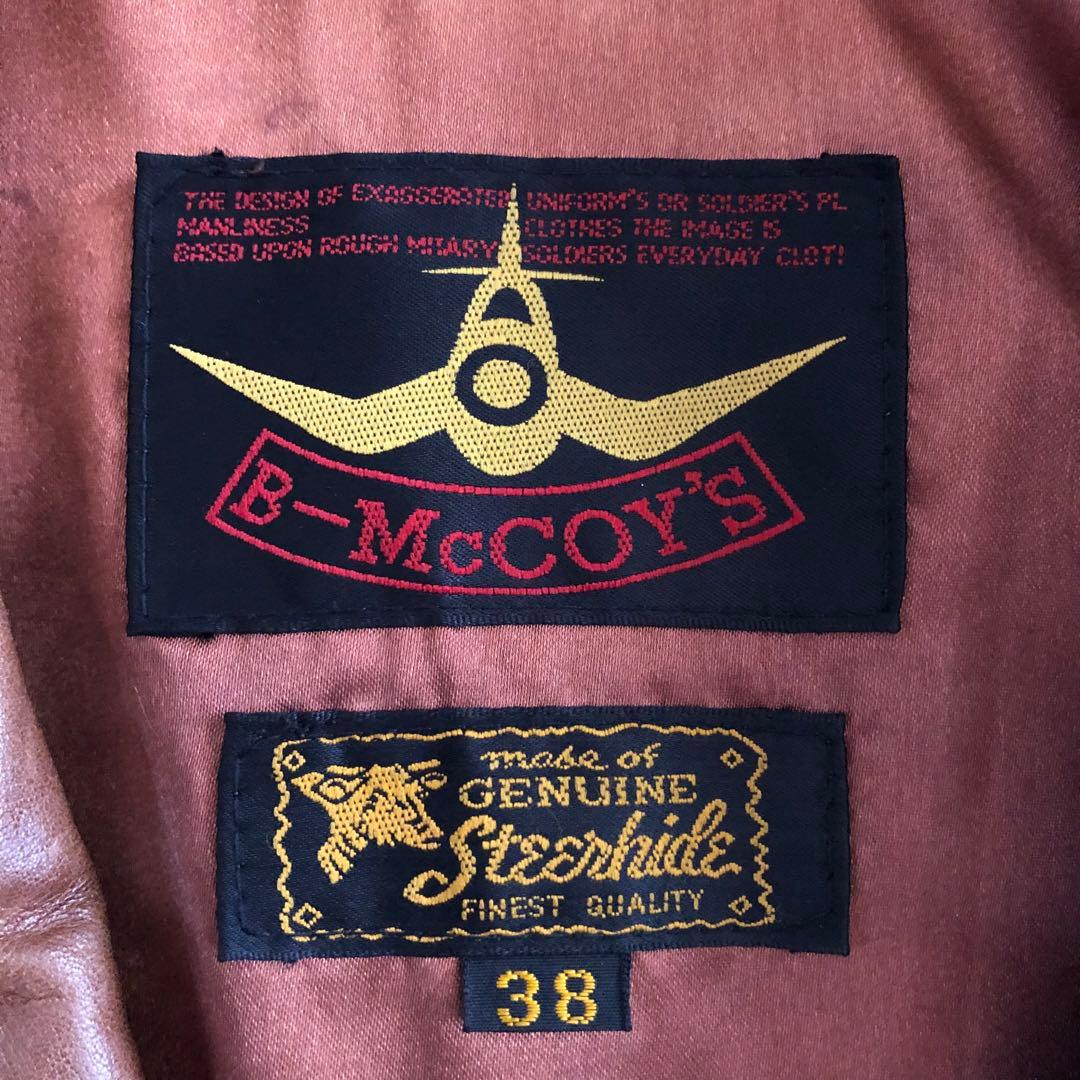 【希少 美品】B-McCOY'S ステアハイドレザー テーラードジャケット M