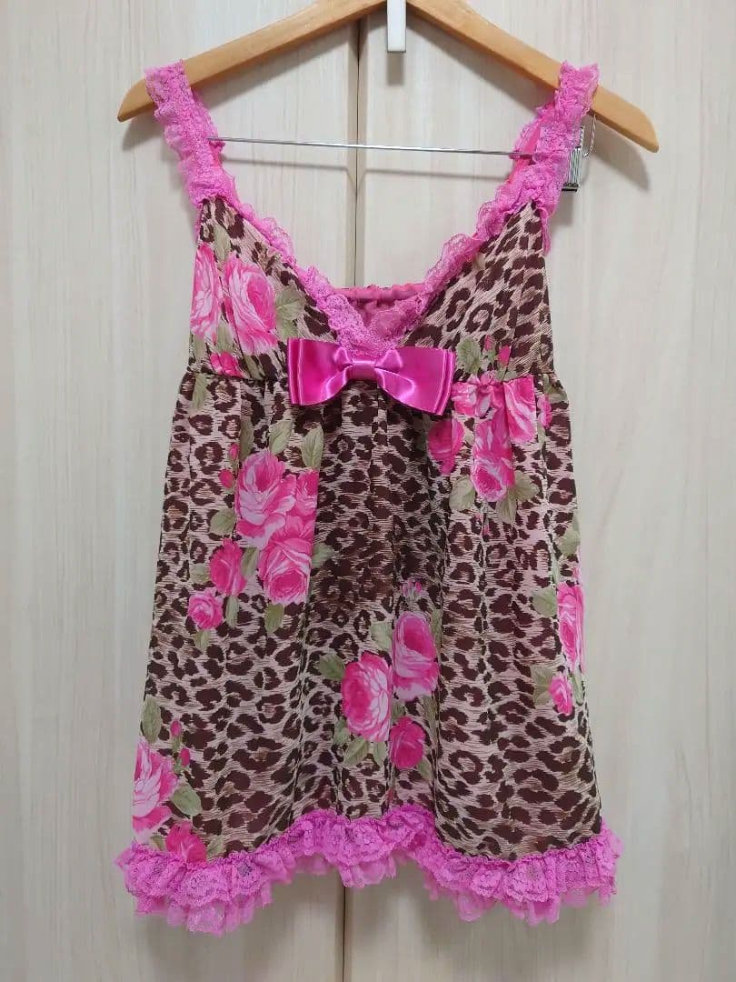 MA＊RS ヒョウ薔薇柄キャミトップス