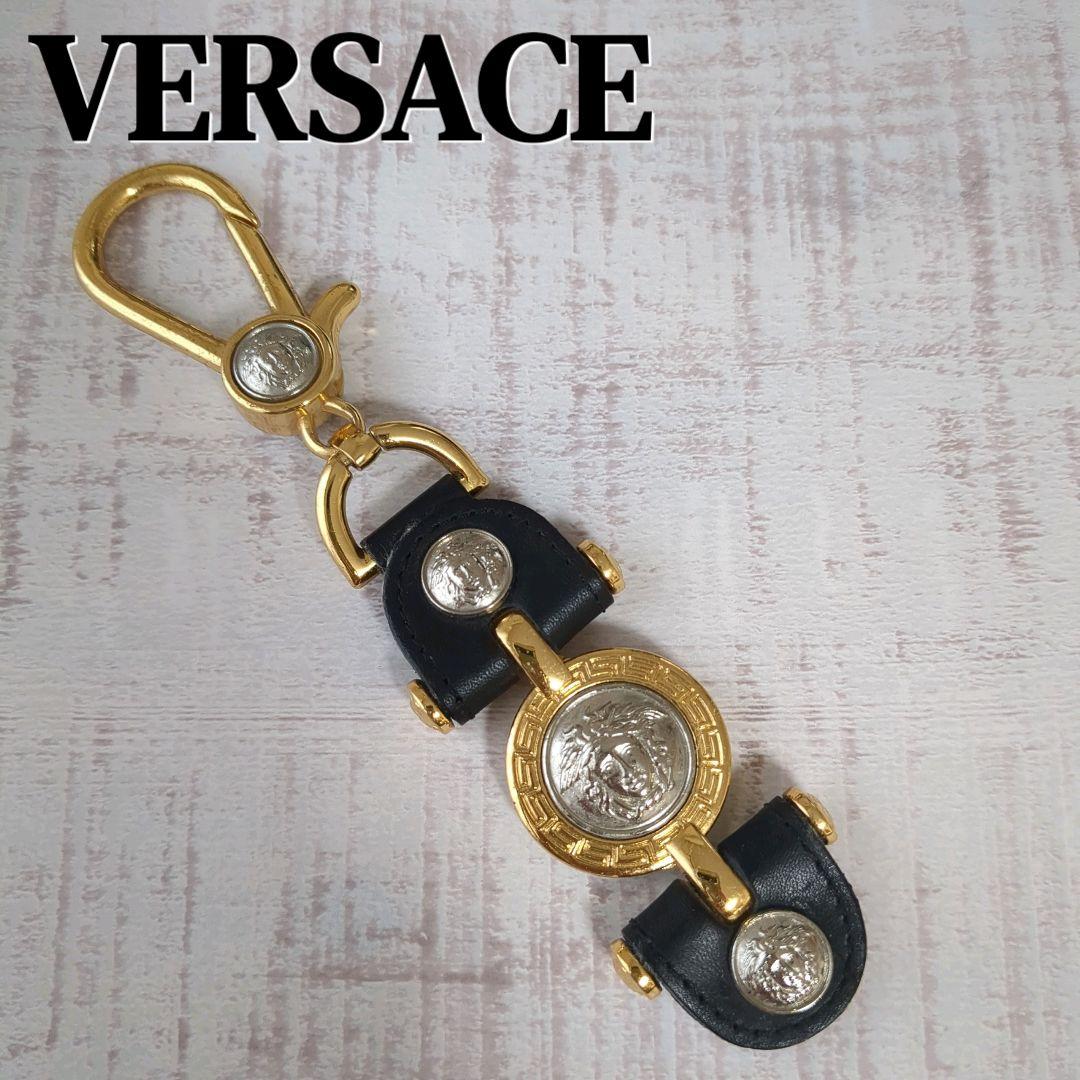 Ryoma希少美品☆VERSACE レザーキーホルダー ヴェルサーチ ヴィ