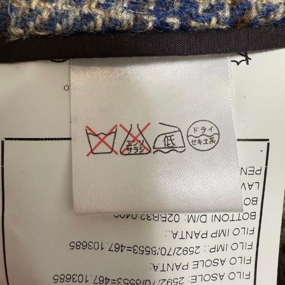 BOGLIOLI ボリオリ ウール100% チェック柄テーラードジャケット 48