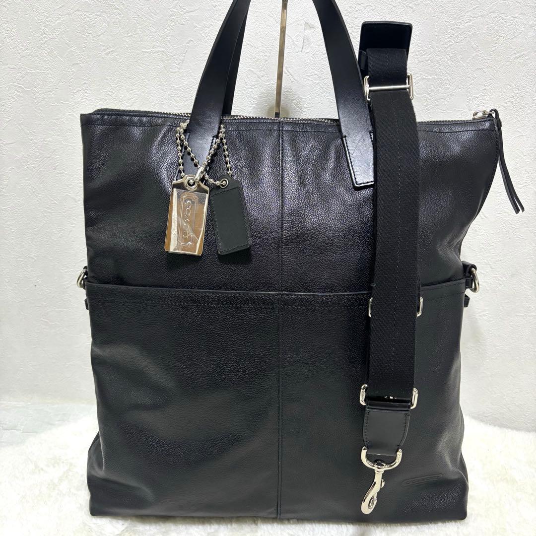 【未使用級】コーチ トンプソン トートバッグ 牛革 スパイロレザー 70493