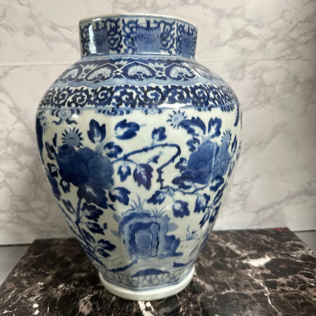 沈香壺、染め付け、鳳凰、面取り、元禄。