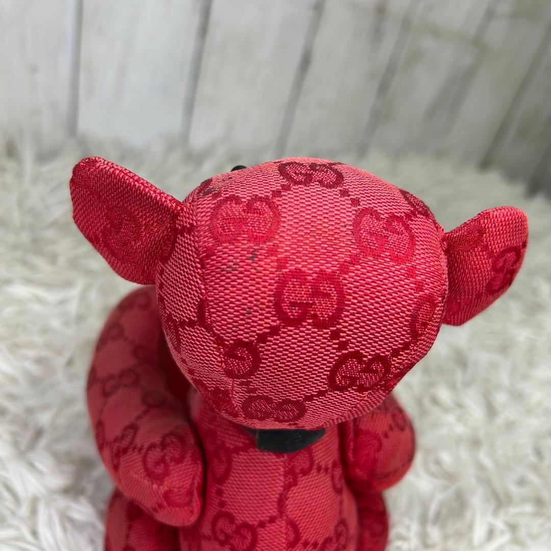 GUCCI テディベア ぬいぐるみ グッチ GG柄 クマ くま GG 赤　レッド