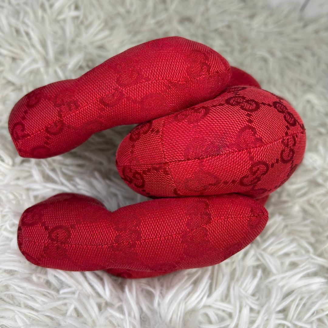 GUCCI テディベア ぬいぐるみ グッチ GG柄 クマ くま GG 赤　レッド