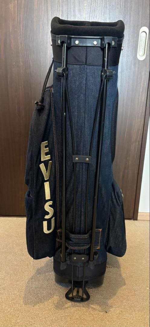 レア エヴィスゴルフ EVISU キャディバッグ デニム フードカバー付き