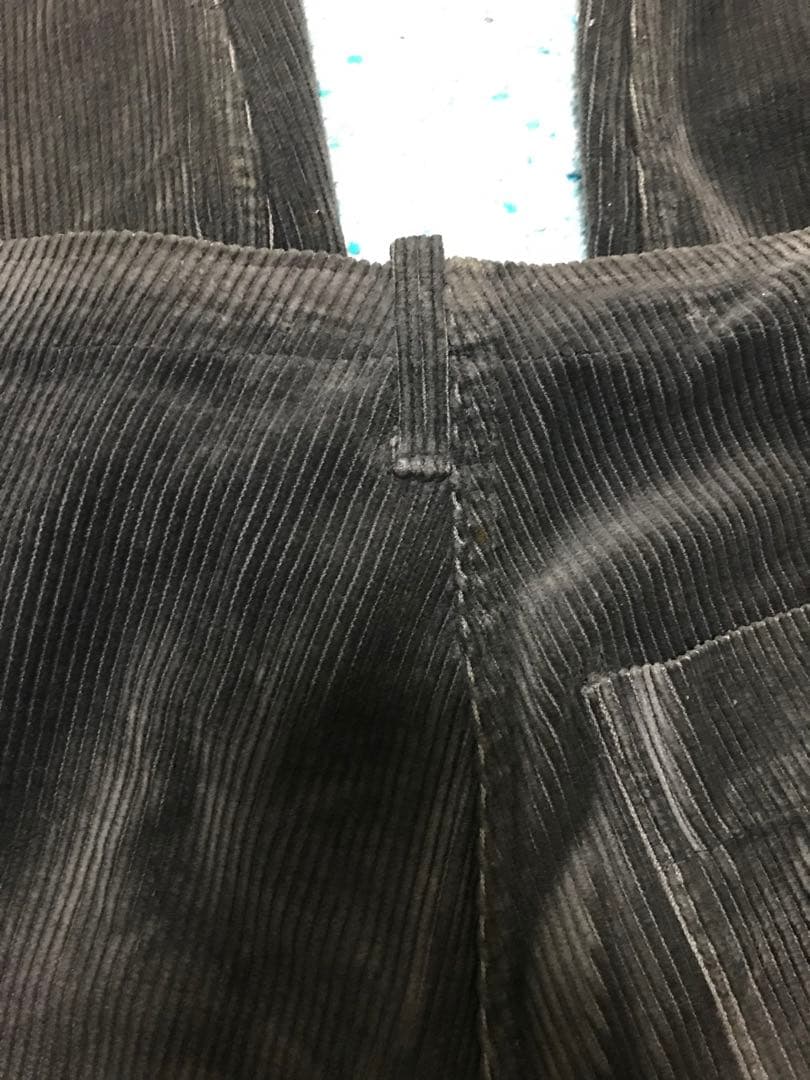 40s ブラック フェード 太畝 黒コーデュロイ ワークパンツ フランス ユーロ