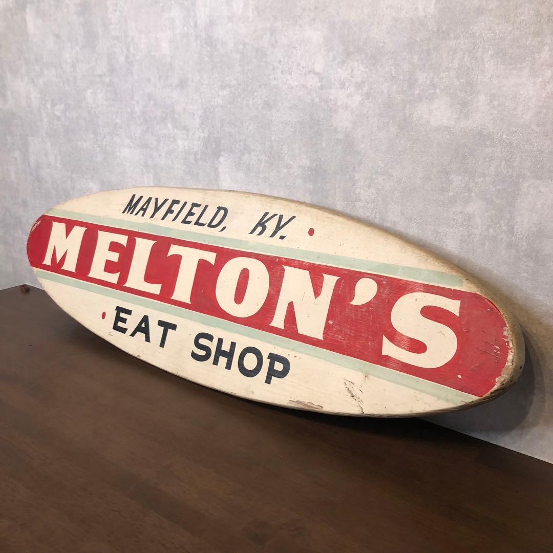 アンティーク雑貨 MELTON'S EAT SHOP ビンテージ ウッドサイン